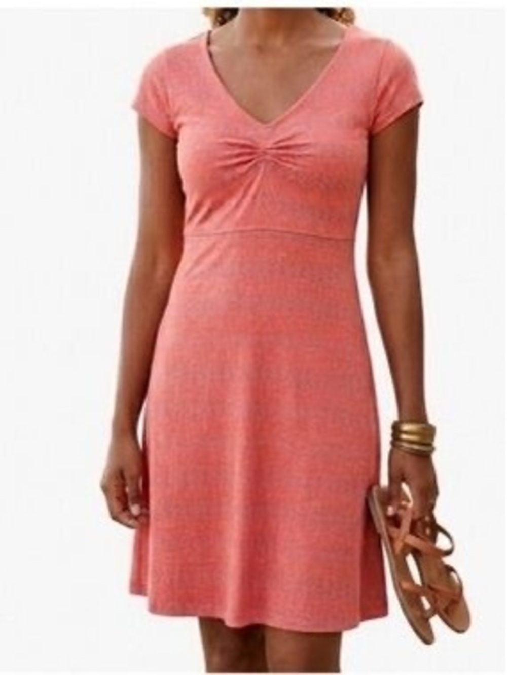 Toad&Co Coral Patterned Cap Sleeve Rosemarie Dress Size Medium *FLAW